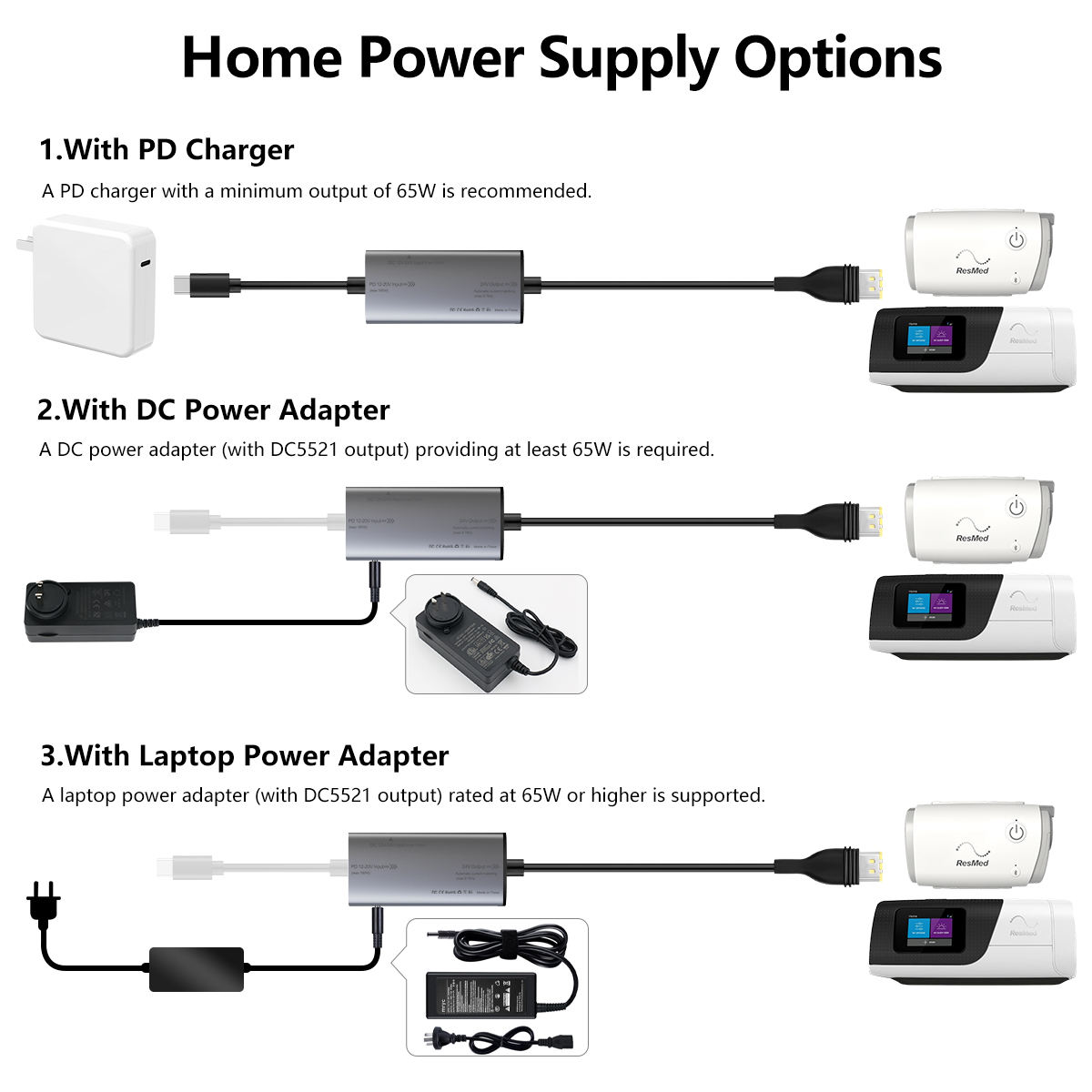 Type-C to ResMed S11 Power Cable