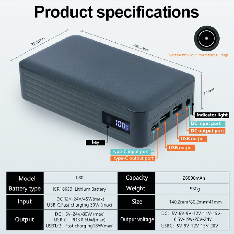 power bank p80